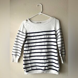 Banana Republic Navy and White Striped Sweater